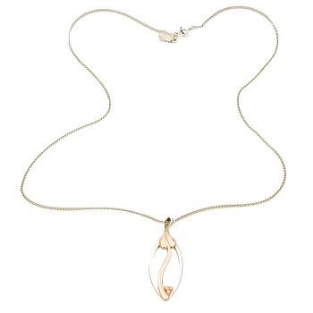 Silver & 9ct gold Clogau Pendant with chain